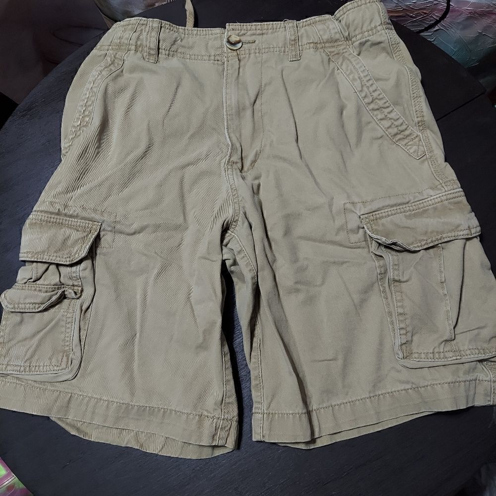Faded Glory drawstring cargo shorts with 8 pockets size 32